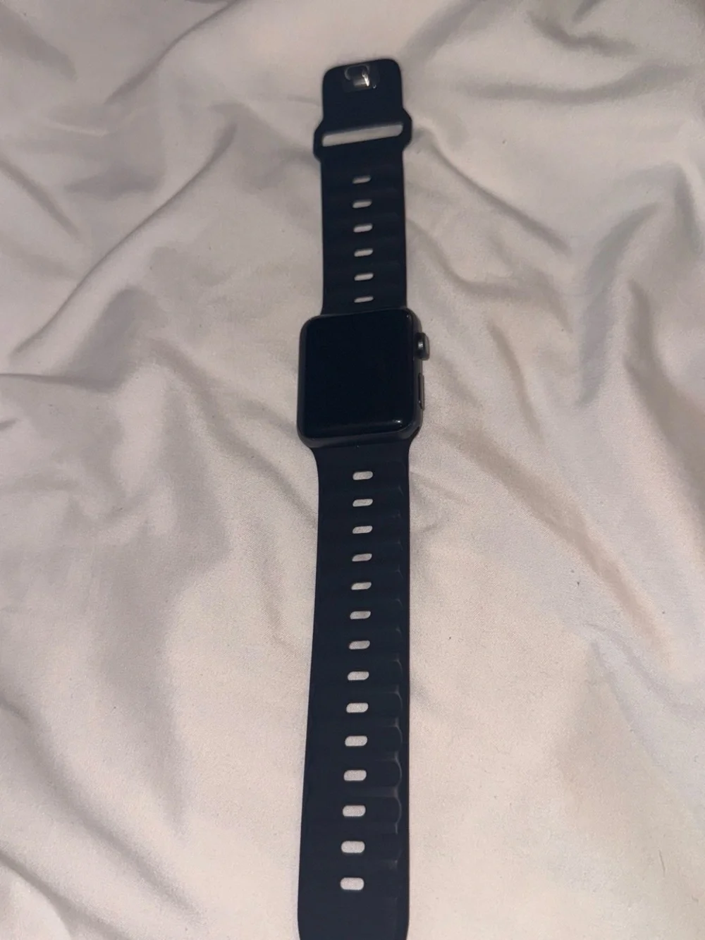 Apple Black Smartwatch with Black Silicone Band - Classic Wearable